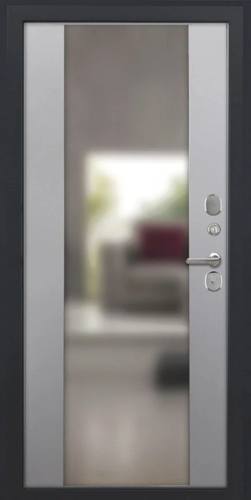 Входная дверь ДвериПРО Росна Алиса (16мм, ПВХ Софт грей, зеркало) DPRO222025 внутренняя сторона